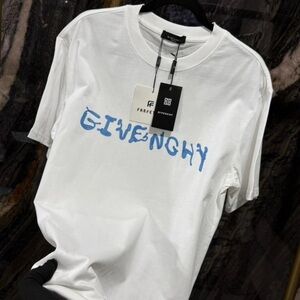 Givenchy White Tee with Blue Graphic